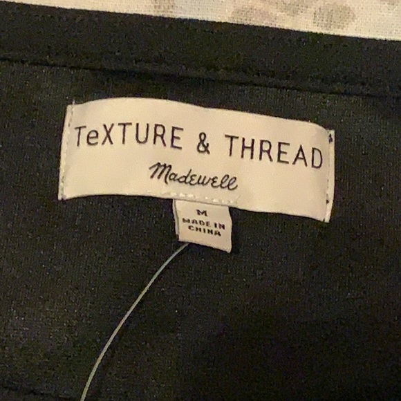 NWT Madewell Texture & Thread Crepe Black Long Sleeve Midi Dress Stretch Size M - Picture 4 of 8